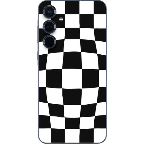 Black and White Zoomed Checkerboard Galaxy A35 5G Skin